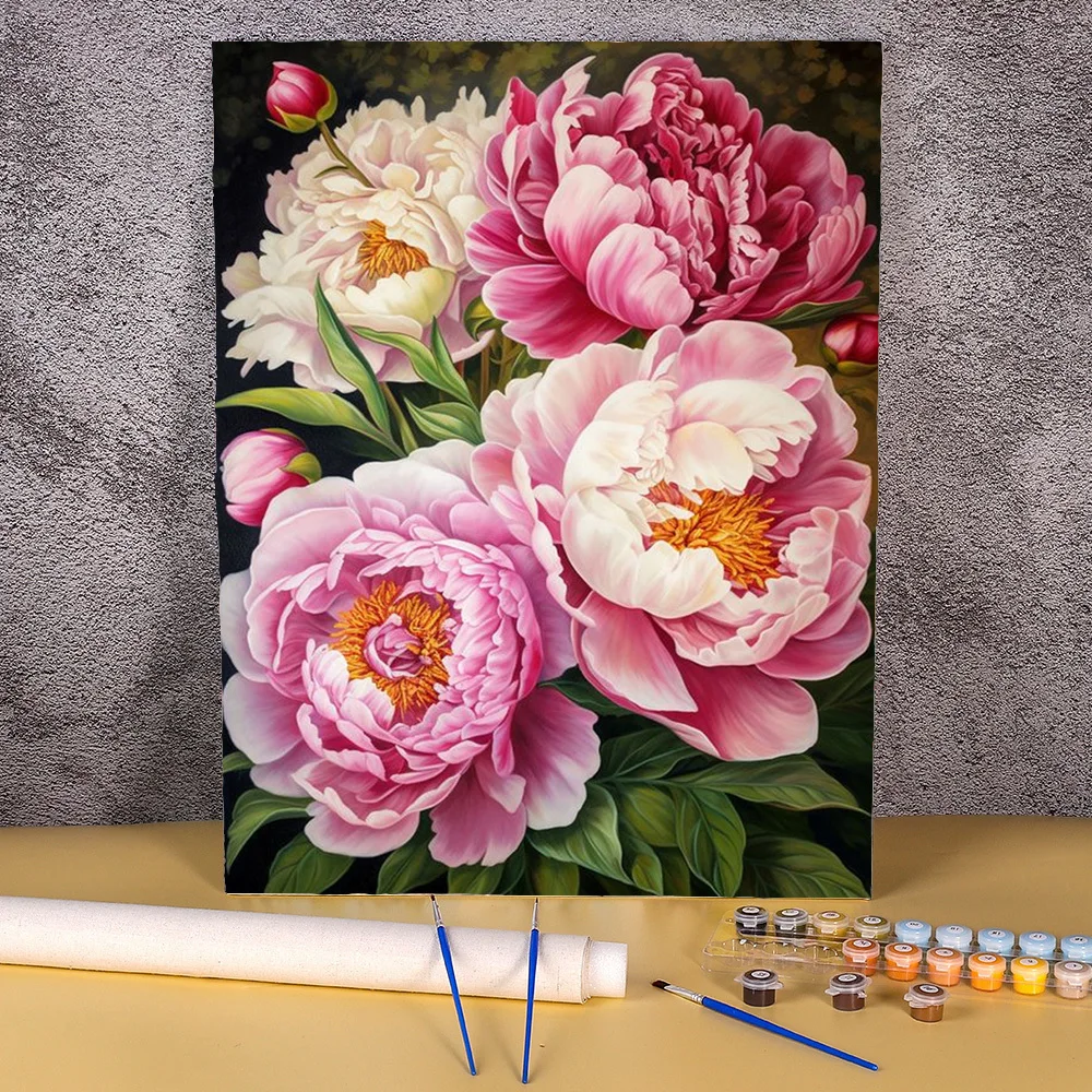 Home Improvement Tv Show - Diy Painting By Numbers Peony Flower