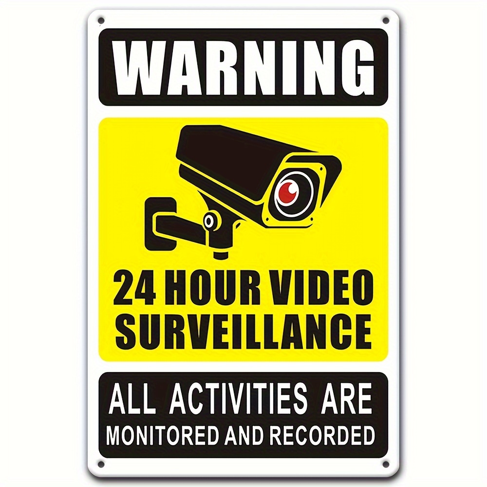 Home Improvement Hardware - 24/7 Video Surveillance Warning Sign -