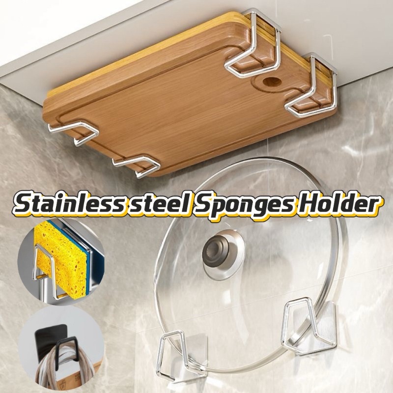 Home Improvement Kitchen - 1-10pcs Kitchen Stainless Steel Sponge Holder