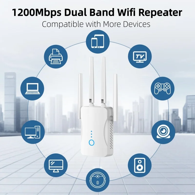 Home Improvement Hardware - 1200Mbps Dual Band WiFi Repeater Wireless