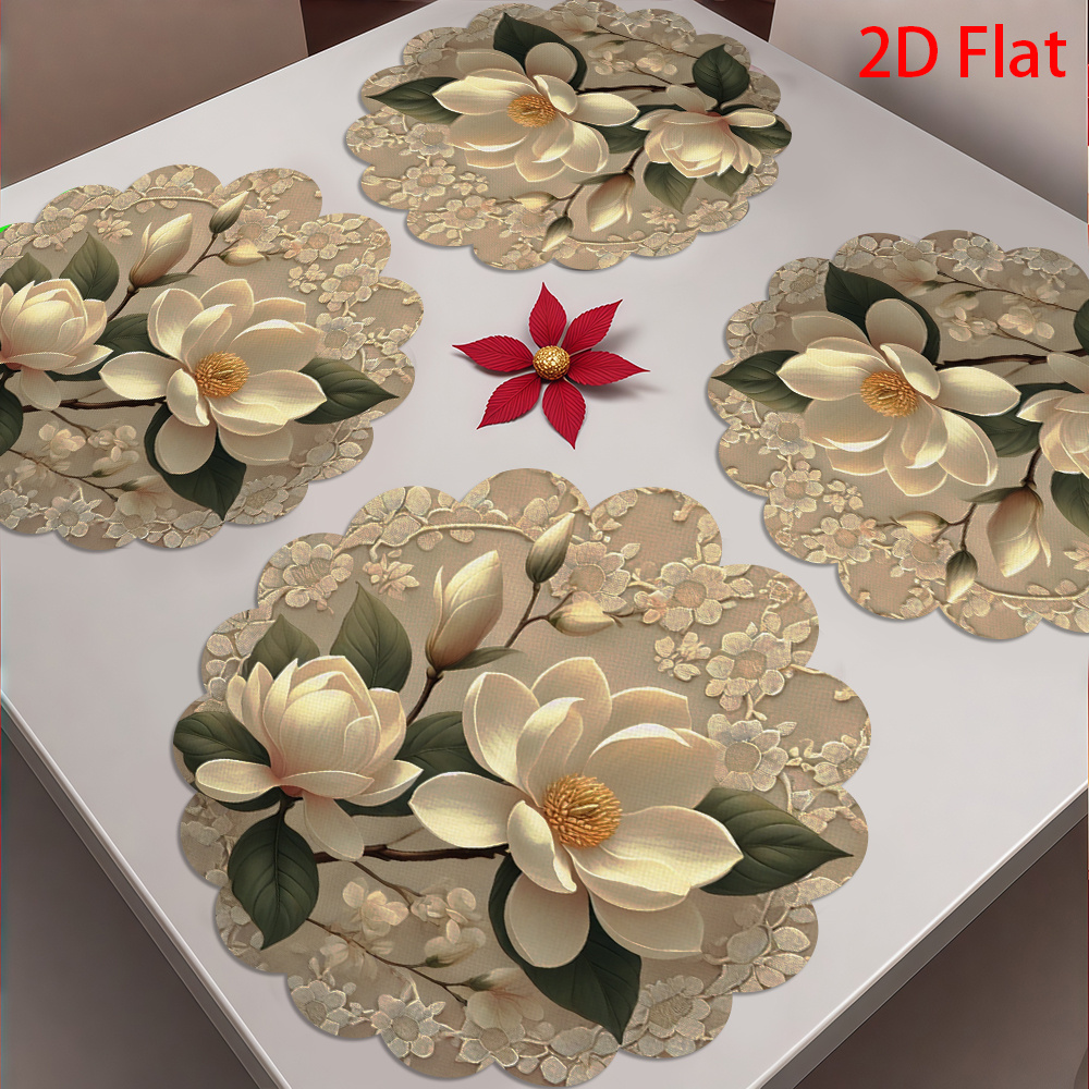 4 flat white floral lace place - огляд і ціна Home Improvement Kitchen