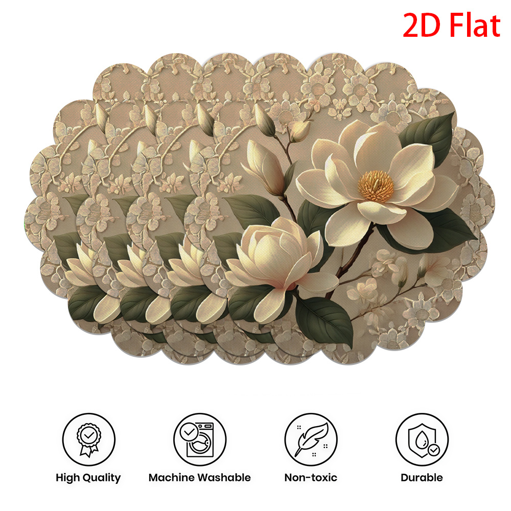 4 flat white floral lace place - огляд і ціна Home Improvement Kitchen