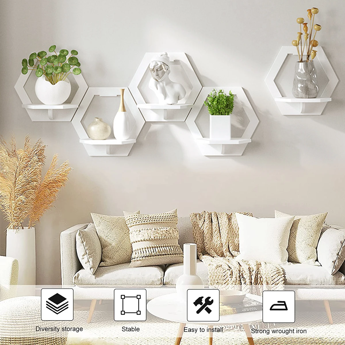 3Pcs Hexagon Wall Shelf Punch  - огляд і ціна Home Improvement Tv Show