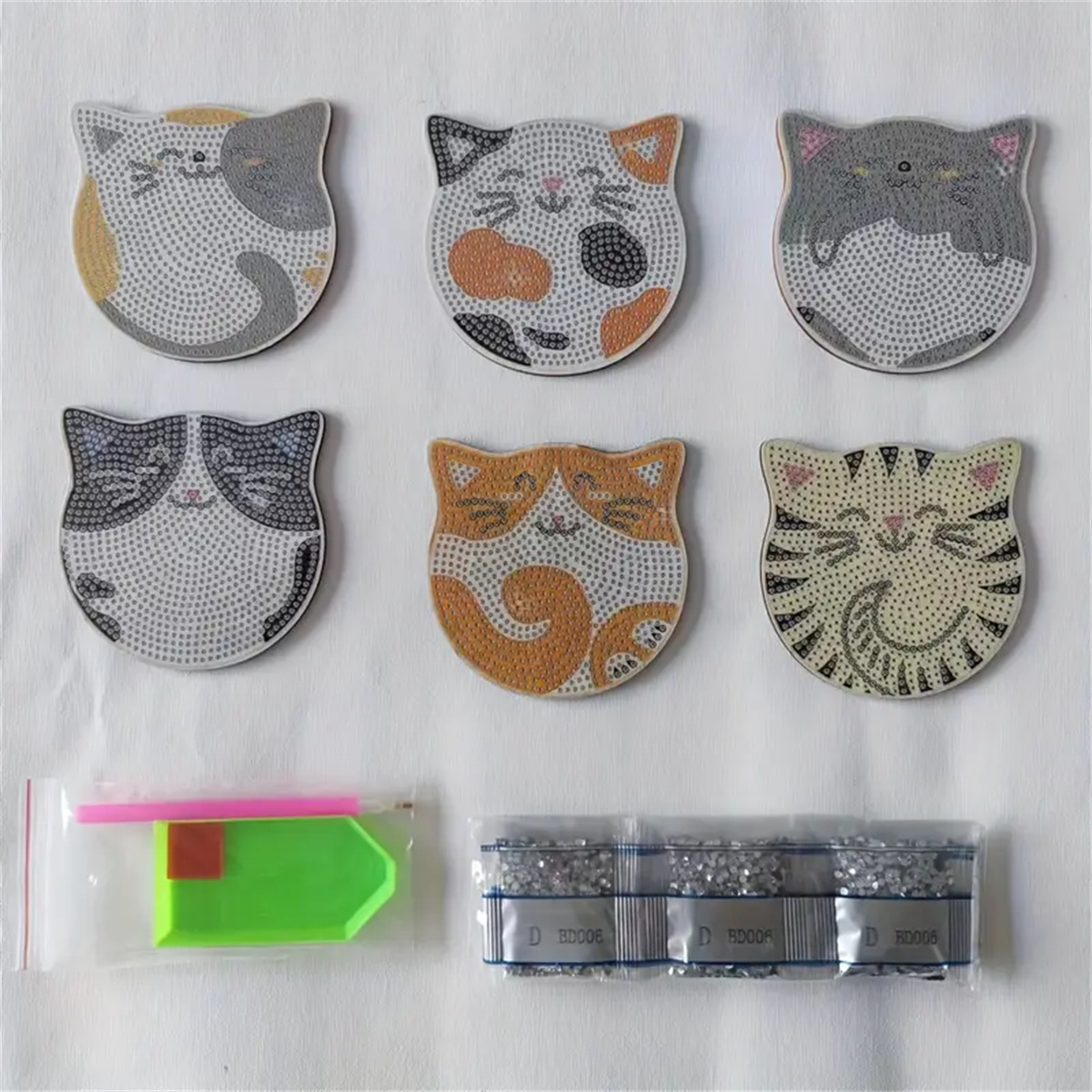 6 Pieces/set DIY Cat Rhineston - огляд і ціна Home Improvement Kitchen